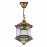 Distribuidor - Lâmpadas Diversas | Colgantes Rustica | FAROL GRANADINO HEXAGONAL 1XE27 COLORES REGX21X21 CM Ref: 1.973-COLORES